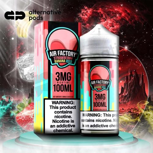 AIR FACTORY Synthetic Nicotine E-Liquid 100ML - Strawberry Banana Iced 