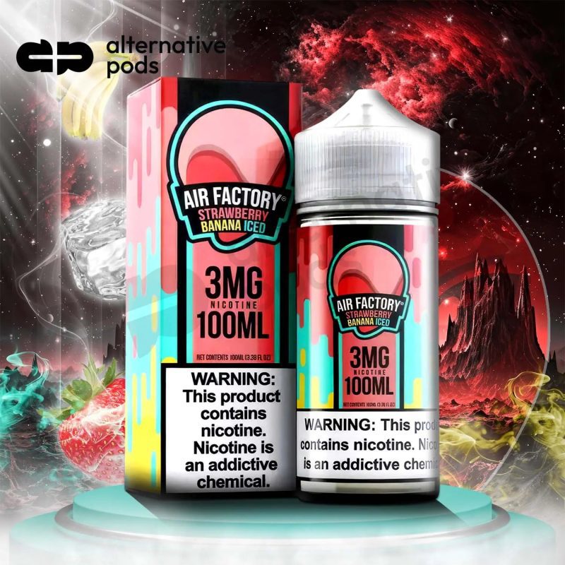 AIR FACTORY Synthetic Nicotine E-Liquid 100ML - Strawberry Banana Iced