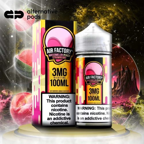 AIR FACTORY Synthetic Nicotine E-Liquid 100ML - Watermelon Peach Strawberry  