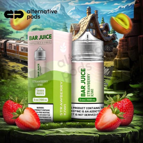 Bar Juice BJ 30000 Synthetic Nicotine Refillable E-Liquid 100ML - Strawberry Kiwi 