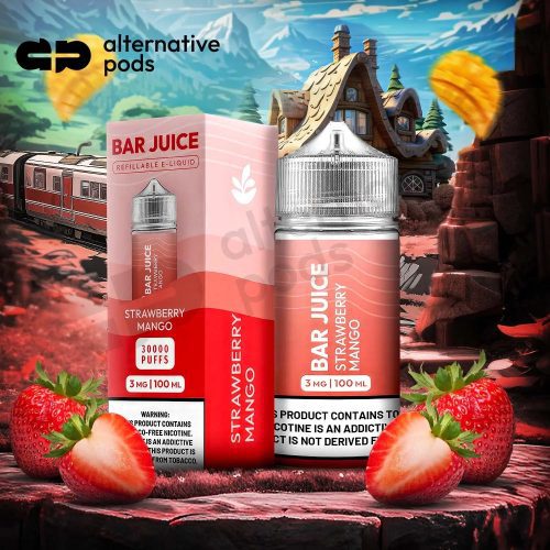 Bar Juice BJ 30000 Synthetic Nicotine Refillable E-Liquid 100ML - Strawberry Mango 