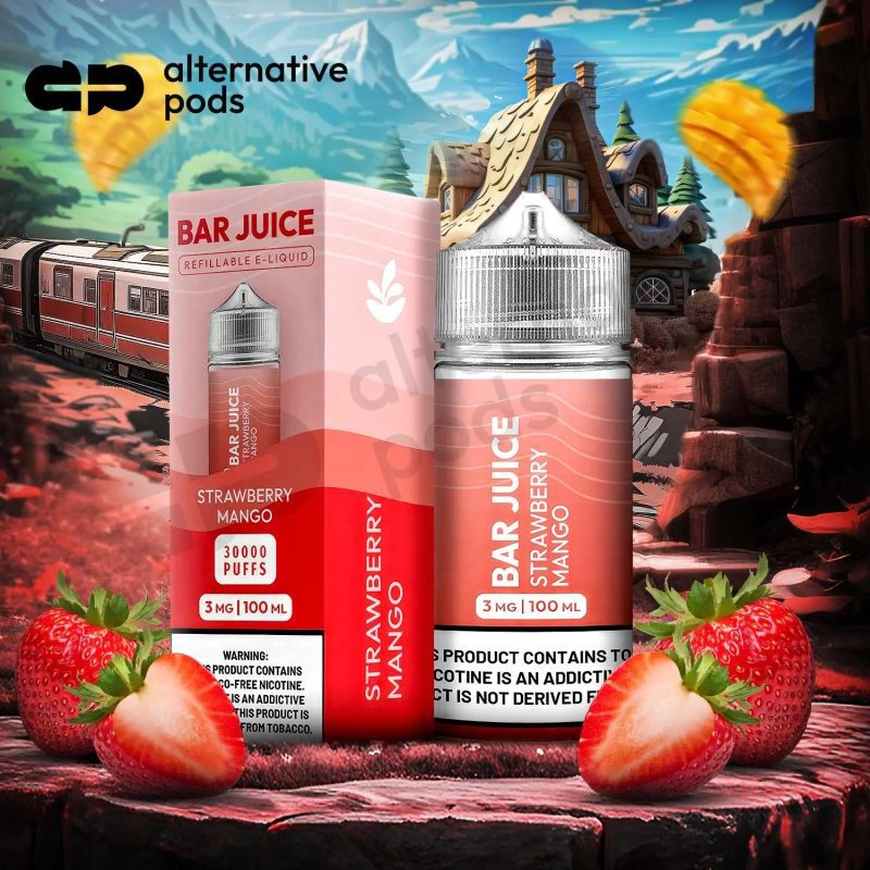 Bar Juice BJ 30000 Synthetic Nicotine Refillable E-Liquid 100ML - Strawberry Mango